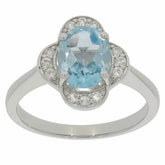 Sterling Silver Semi Mount Ring Setting OV 9X7mm White Topaz N0184PJC1968R - Syzjewelry